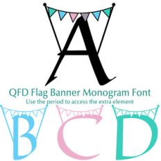 qfd flag banner monogram font