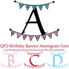 qfd birthday banner monogram font