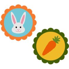 bunny and carrot scallop tags
