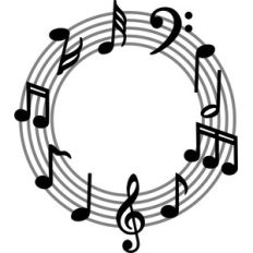 musical notes circle frame