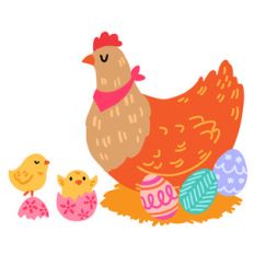 easter hen and chicks