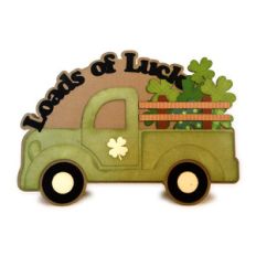 truck loads of luck shaped 5x7 card