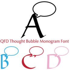qfd thought bubble monogram font