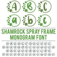 shamrock spray frame monogram font