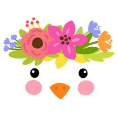 easter chick's face with flower crown