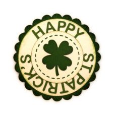 happy st patricks circle tag