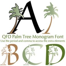 qfd palm tree monogram font
