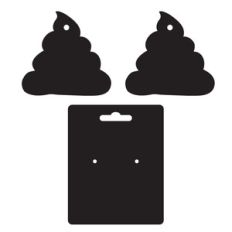 poop earrings and backing card