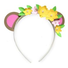 bear floral headband