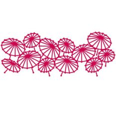 japanese parasols repeating border