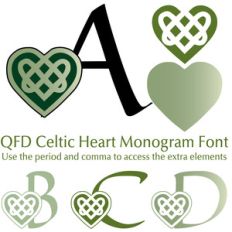 qfd celtic heart monogram font