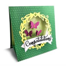 folded card with fluttering butterflies (envelope included)