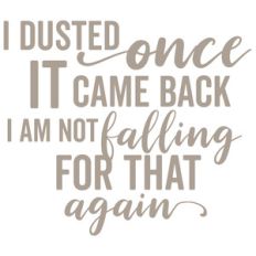 i dusted once