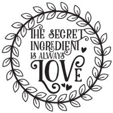 the secret ingredient is love leafy wreath