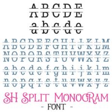 sh split monogram font