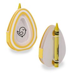 3d easter egg crayon card - bird