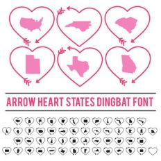 arrow heart states dingbat font