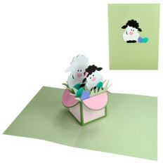 spring lamb pop up box in a card