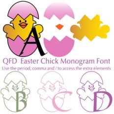 qfd easter chick monogram font