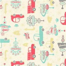 50's pattern retro cars