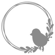 chick floral circle frame