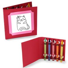 happy birthday coloring cards - cat with a bow
