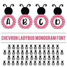 chevron ladybug monogram font