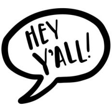 hey y'all speech bubble