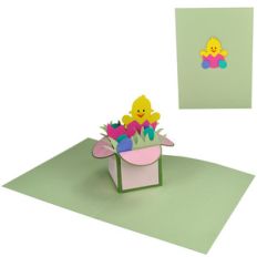 easter chick pop up box in a card