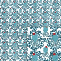 nautical whales background paper