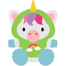 unicorn wearing a hoodie rainbow