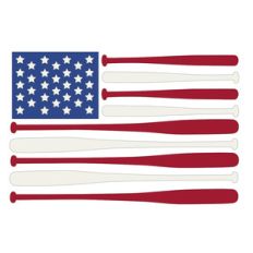 baseball american flag