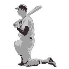 baseball player kneeling