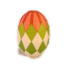 egg 3d form diamonds and stripes