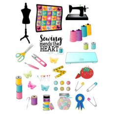 sewing-themed planner sheet