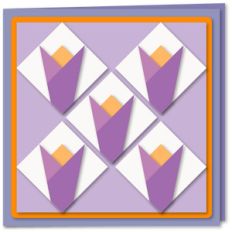 crocus five patch quilt 6x6 card