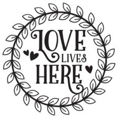 love lives here leafy wreath