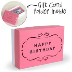 3d box gift card holder box - happy birthday