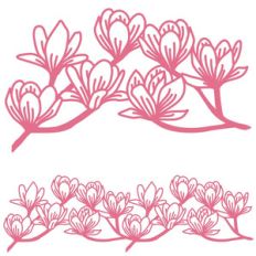 magnolia bough repeating border