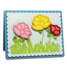 a2 stitched flower card