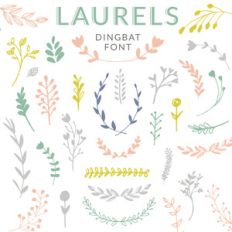hand drawn laurel dingbat font