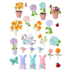 easter flowers and bunnies planner stickers