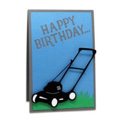 twist pop many mower birthday card
