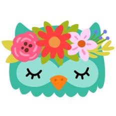 owl with flower crown