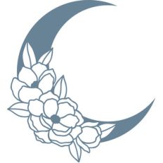 moon with flowers