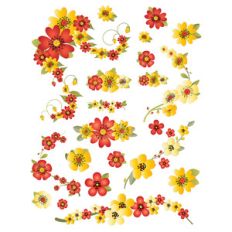 red and gold floral planner stickers