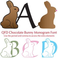 qfd chocolate bunny monogram font