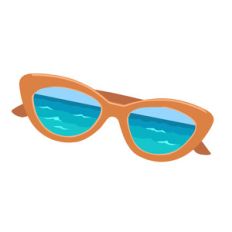 sunglasses with ocean reflection