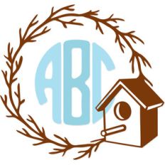birdhouse monogram frame