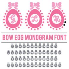 bow egg monogram font